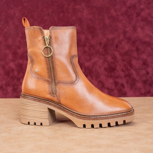 Pikolinos Women Valladolid Brown Leather Zip Chunky Heel boots 8.5US EUR39 - Picture 4 of 8